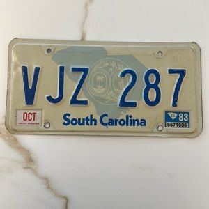 Vintage South Carolina  license plate